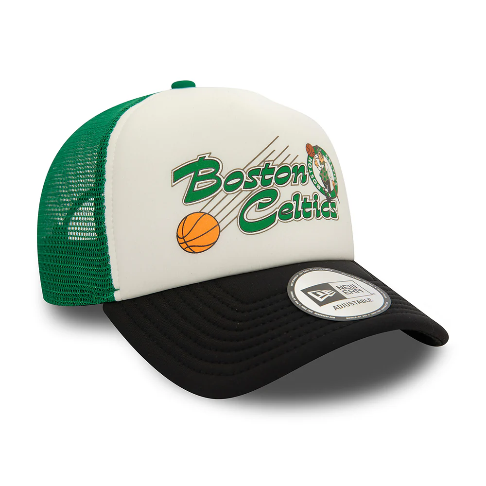 New Era A-Frame Boston Celtics Trucker Cap - NBA Graphic - Cremeweiß-Schwarz-Grün - Image 3