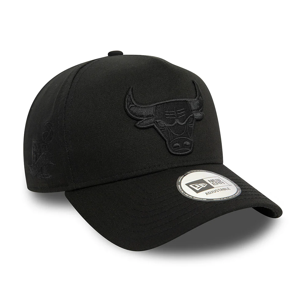New Era A-Frame Chicago Bulls Snapback Cap - NBA Monochrome - Schwarz auf Schwarz - Image 3