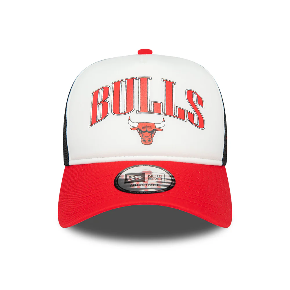 New Era A-Frame Chicago Bulls Trucker Cap - NBA Retro - Weiß-Rot-Schwarz - Image 2