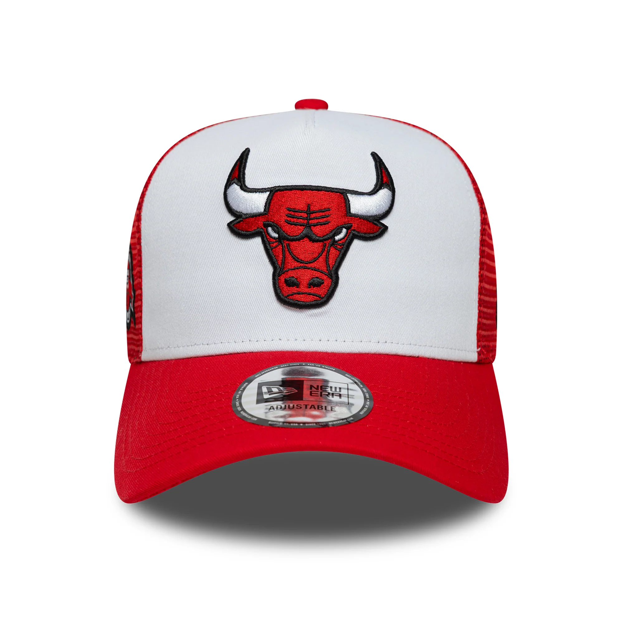 New Era A-Frame Chicago Bulls Trucker Cap - NBA Side Patch - Rot-Weiß - Image 2