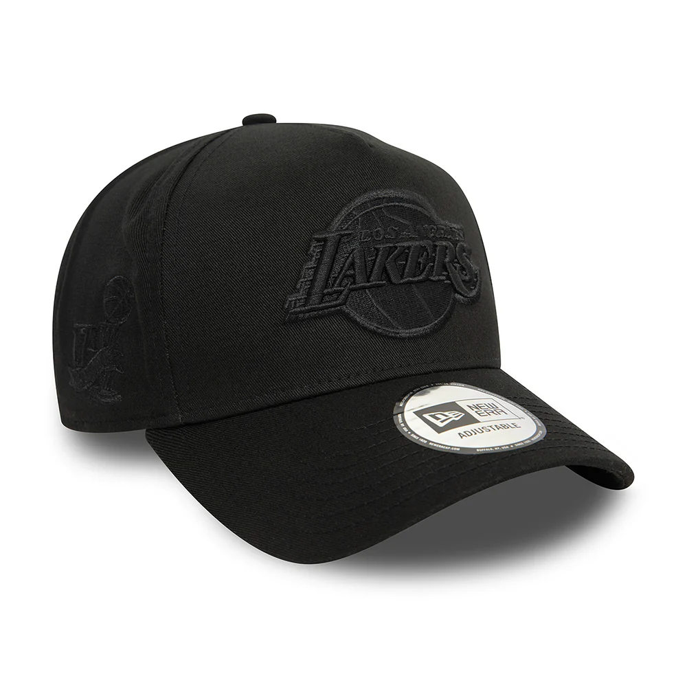 New Era A-Frame L.A. Lakers Snapback Cap - NBA Monochrome - Schwarz auf Schwarz - Image 3