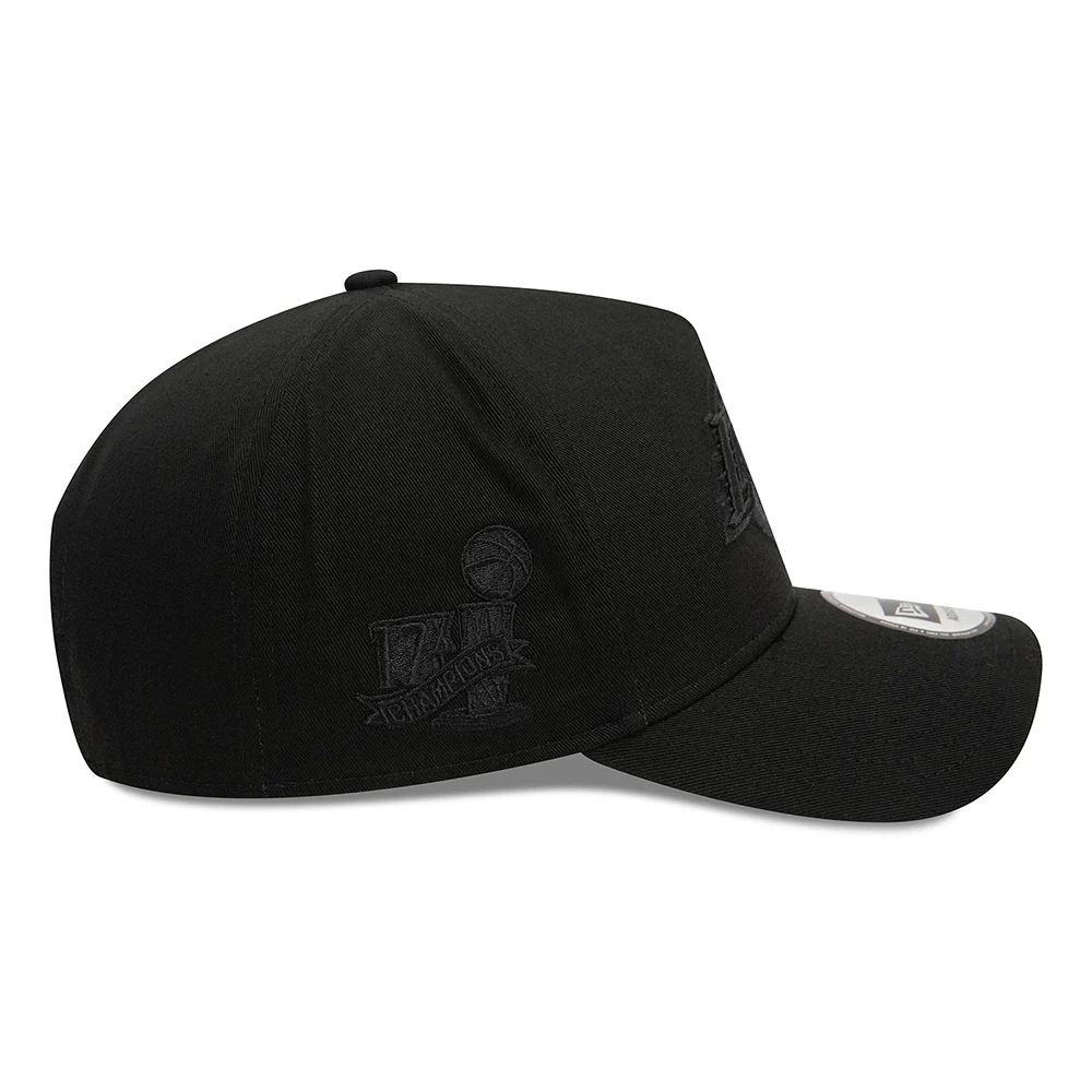 New Era A-Frame L.A. Lakers Snapback Cap - NBA Monochrome - Schwarz auf Schwarz - Image 4