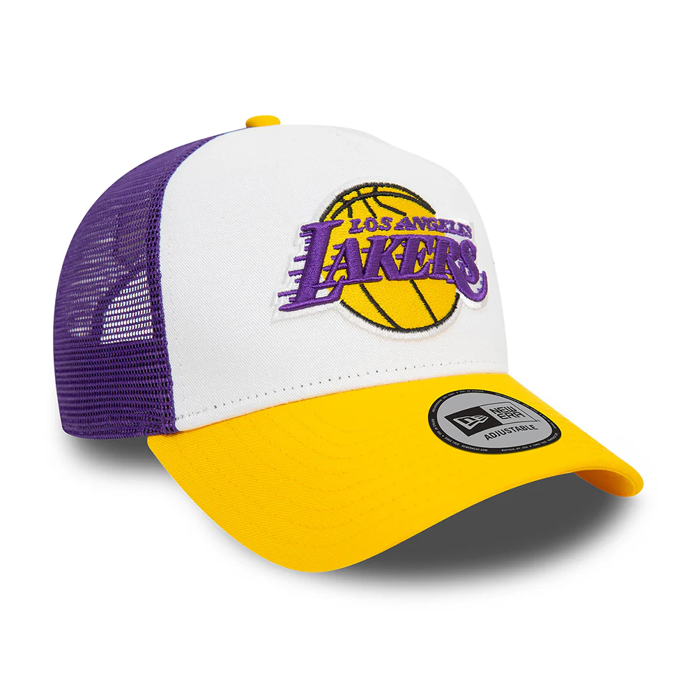 Patagonia A-Frame L.A. Lakers Trucker Cap - NBA Rear Arch - Weiß-Gelb-Lila - Image 3
