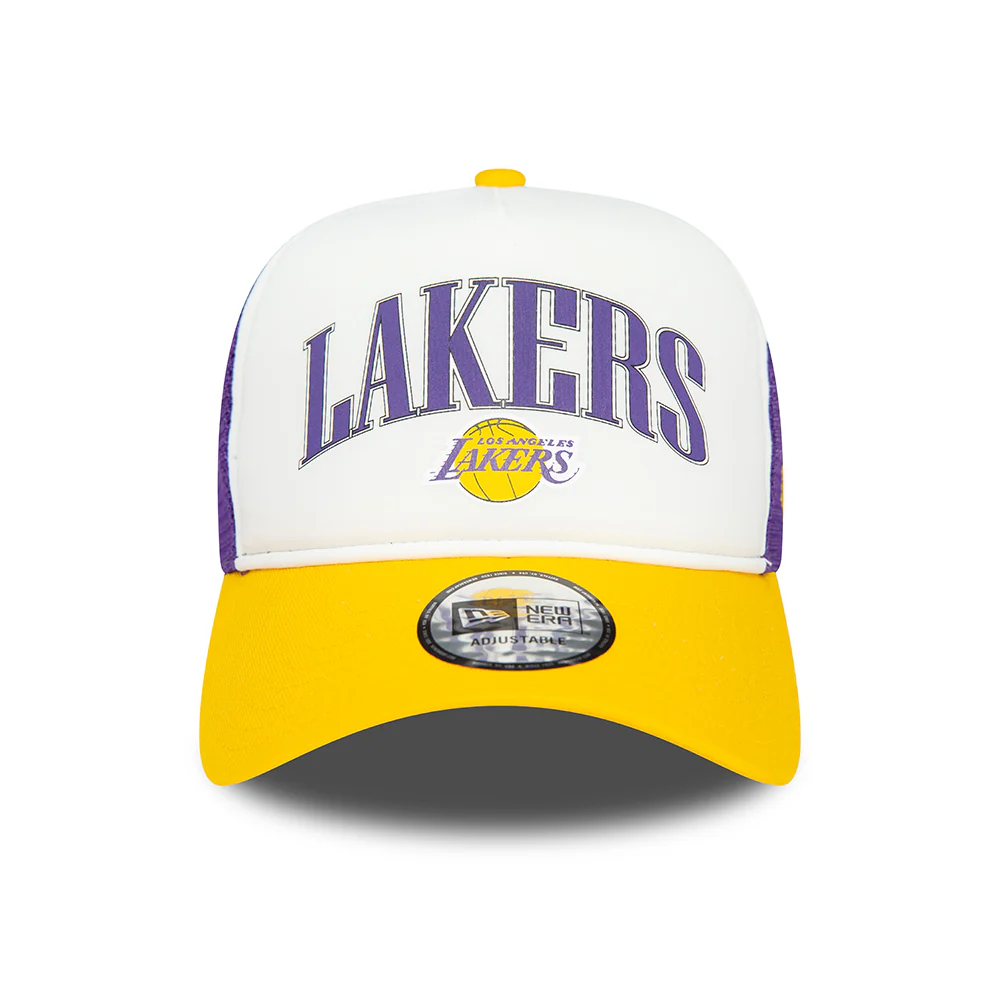 New Era A-Frame L.A. Lakers Trucker Cap NBA Retro - Weiß-Gelb-Lila - Image 2
