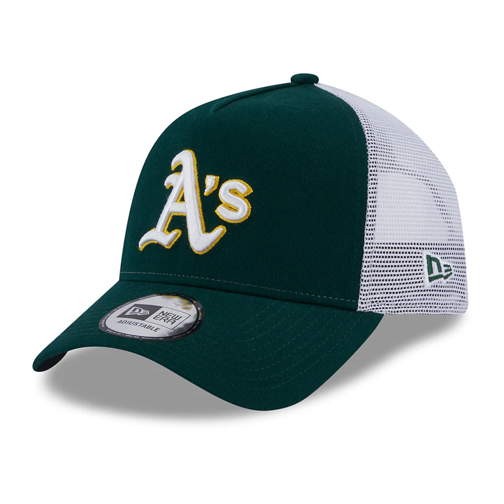 New Era A-Frame Oakland Athletics Trucker Cap - MLB Team Script - Dunkelgrün-Weiß