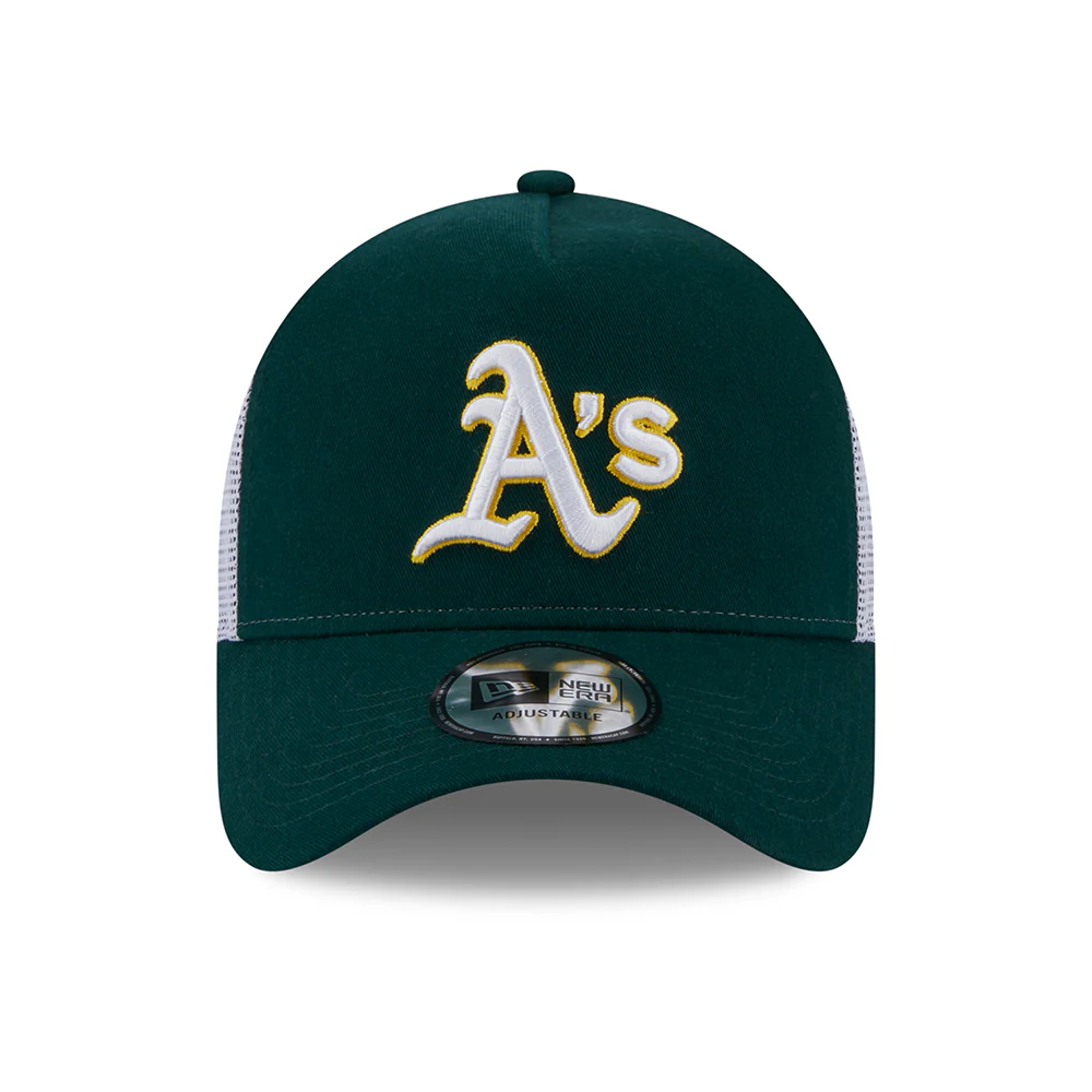 New Era A-Frame Oakland Athletics Trucker Cap - MLB Team Script - Dunkelgrün-Weiß - Image 2