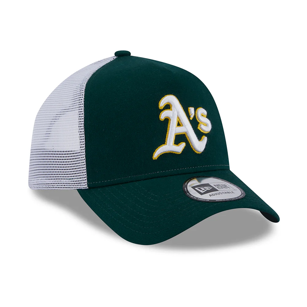 New Era A-Frame Oakland Athletics Trucker Cap - MLB Team Script - Dunkelgrün-Weiß - Image 3