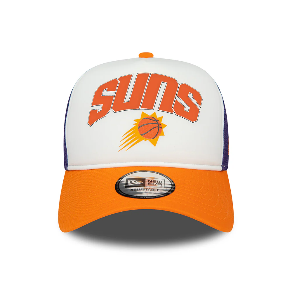 New Era A-Frame Phoenix Suns Trucker Cap - NBA Retro - Weiß-Orange-Lila - Image 2