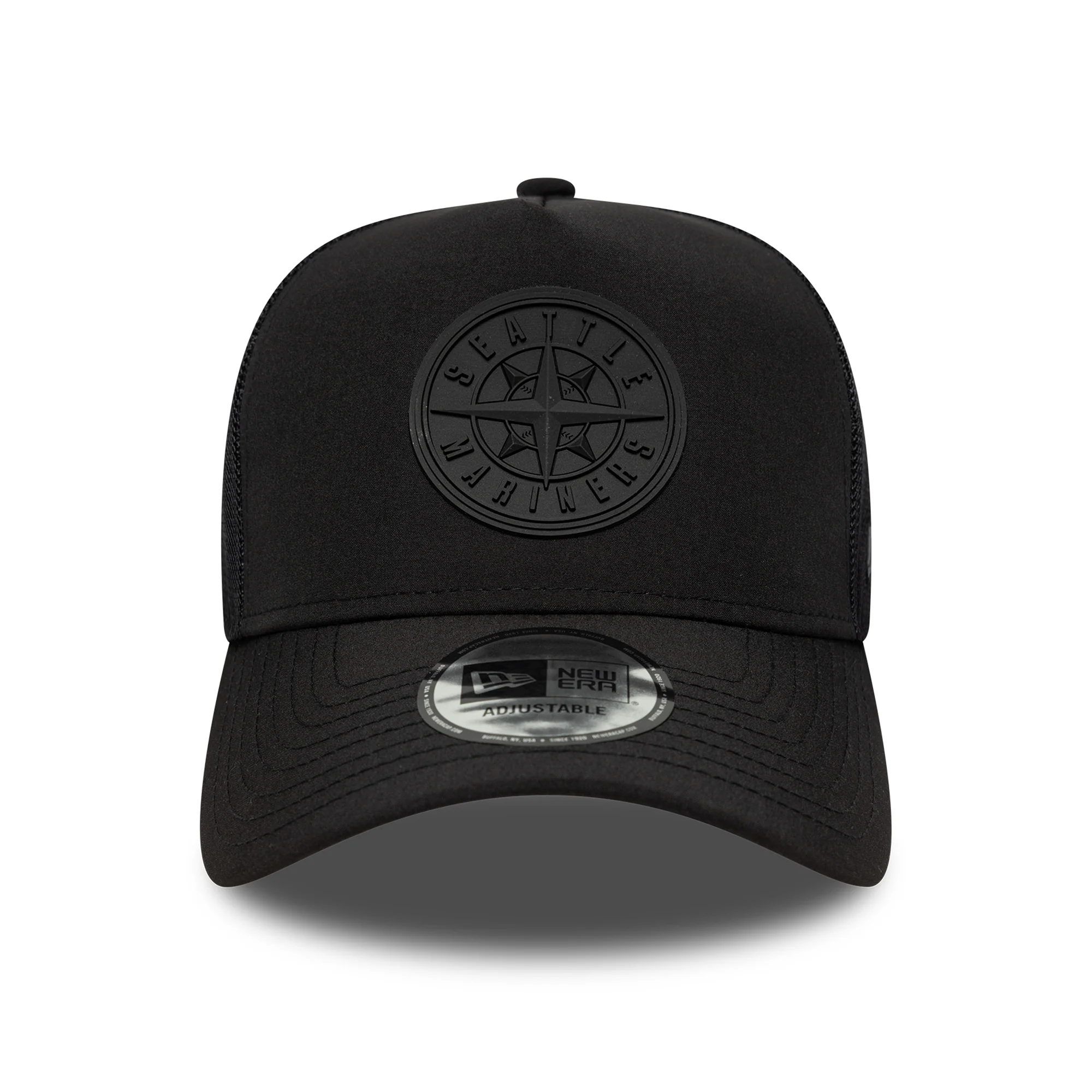 New Era A-Frame Seattle Mariners Trucker Cap - MLB Sport Featherweight - Schwarz auf Schwarz - Image 2