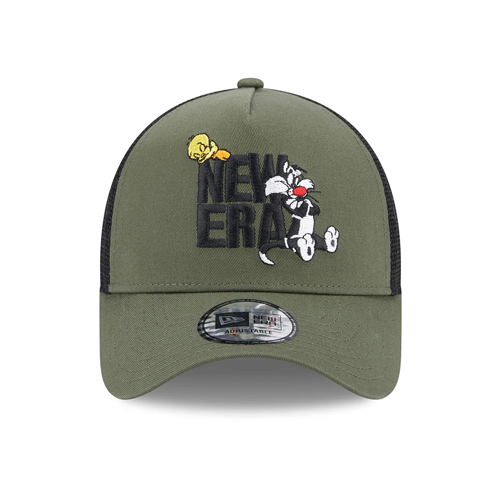 New Era A-Frame Sylvester & Tweety Trucker Cap - Looney Tunes - Olivgrün-Schwarz - Image 2