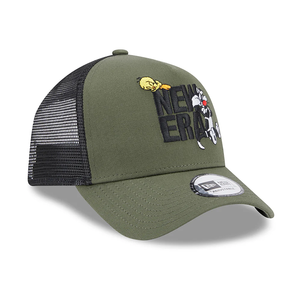 New Era A-Frame Sylvester & Tweety Trucker Cap - Looney Tunes - Olivgrün-Schwarz - Image 3