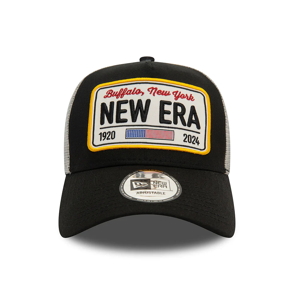 New Era A-Frame Trucker Cap - License Plate - Schwarz-Grau - Image 2