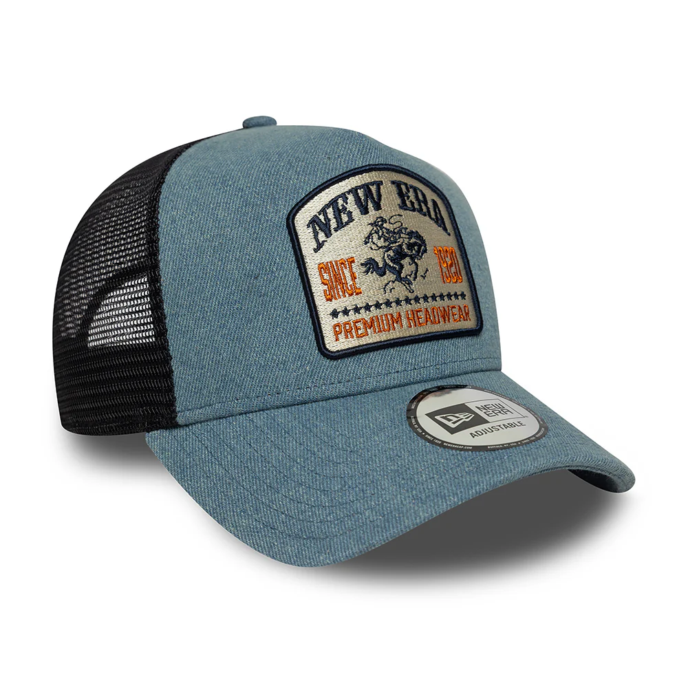 New Era A-Frame Trucker Cap - NE Denim Patch - Blau-Marineblau - Image 3