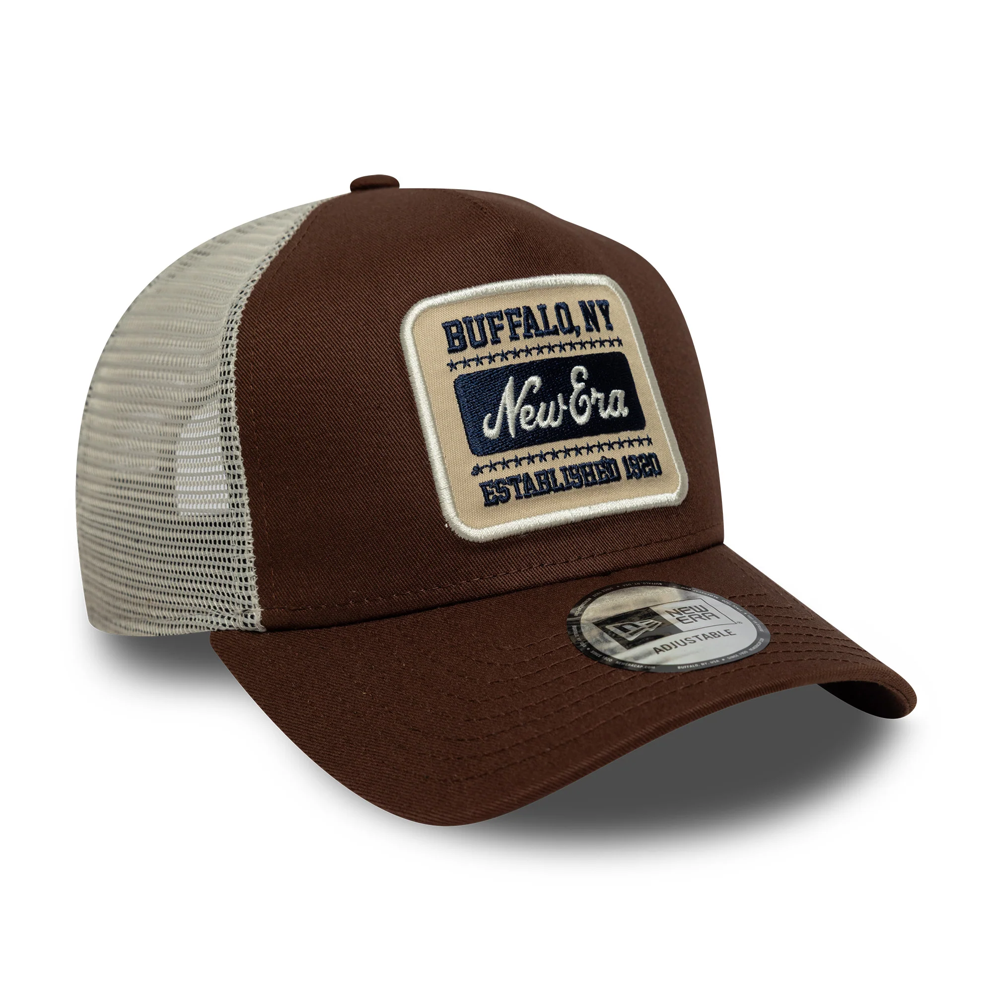 New Era A-Frame Trucker Cap - NE Patch - Schokolade-Steingrau - Image 3