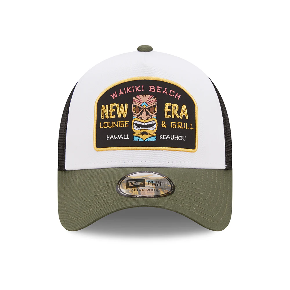 New Era A-Frame Wakiki Beach Trucker Cap - Location Icon - Olivgrün-Weiß - Image 2