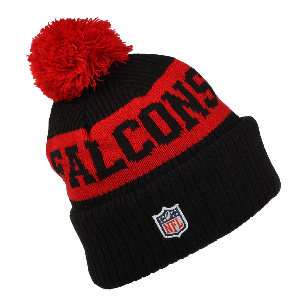 New Era Atlanta Falcons Bommelmütze NFL On Field Sport Knit - Schwarz-Rot - Image 2
