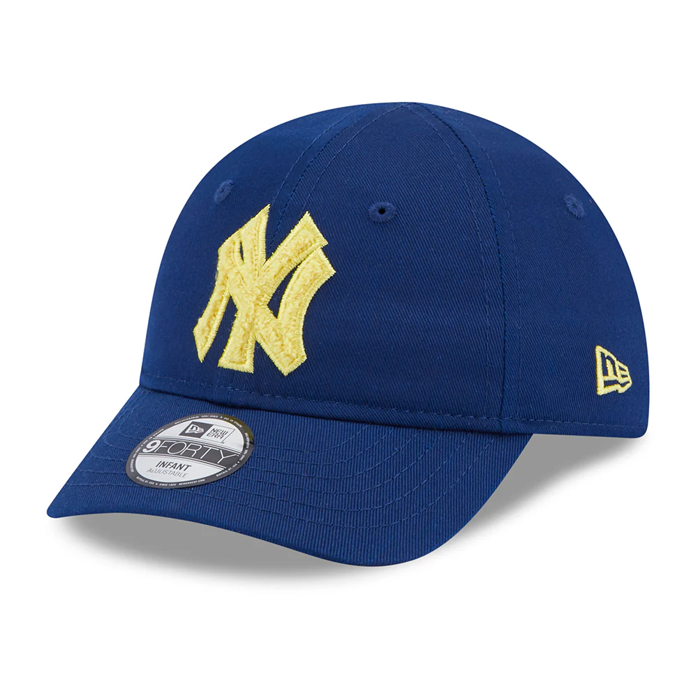 New Era Baby 9FORTY New York Yankees Baseball Cap - MLB Boucle - Blau-Gelb