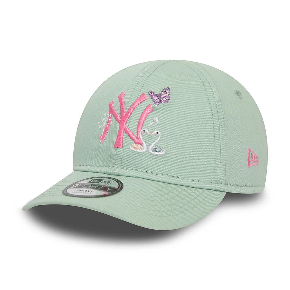 New Era Baby 9FORTY New York Yankees Baseball Cap - MLB Icon - Minzgrün-Rosa