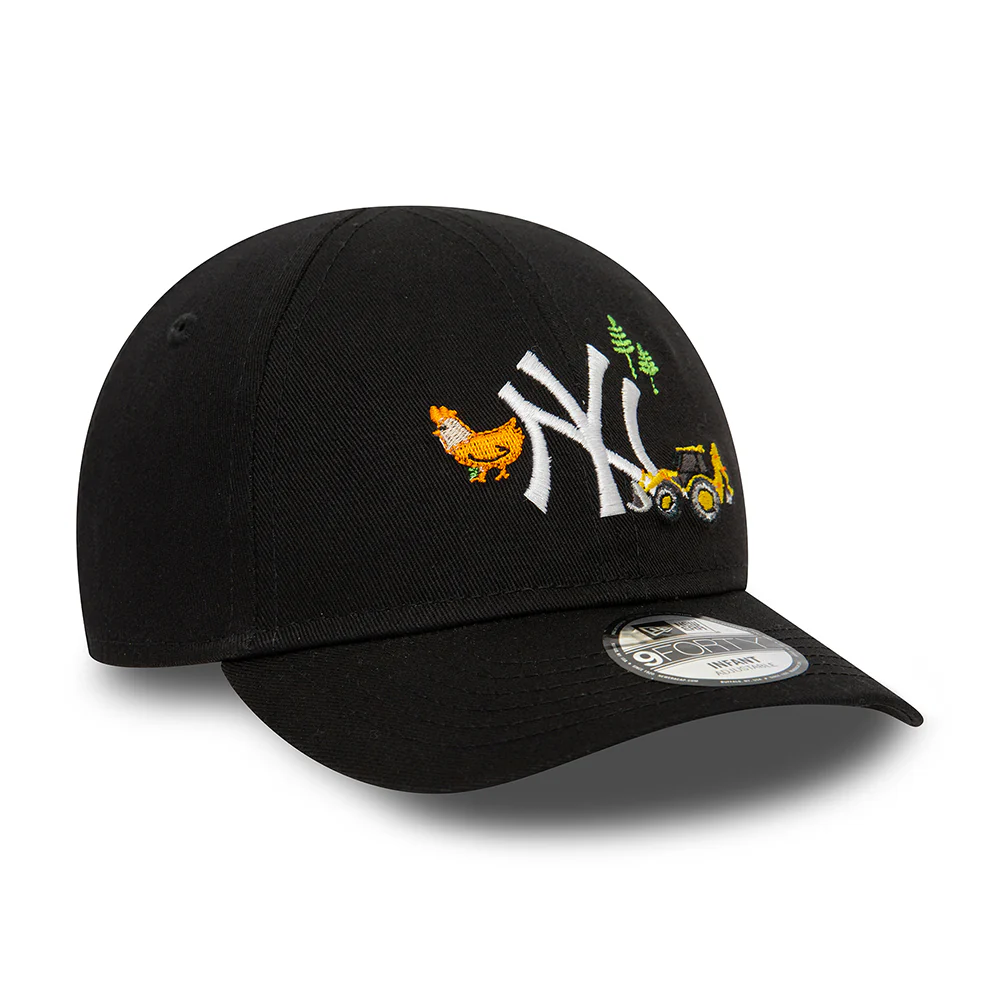 New Era Baby 9FORTY New York Yankees Baseball Cap - MLB Icon - Schwarz-Weiß - Image 3