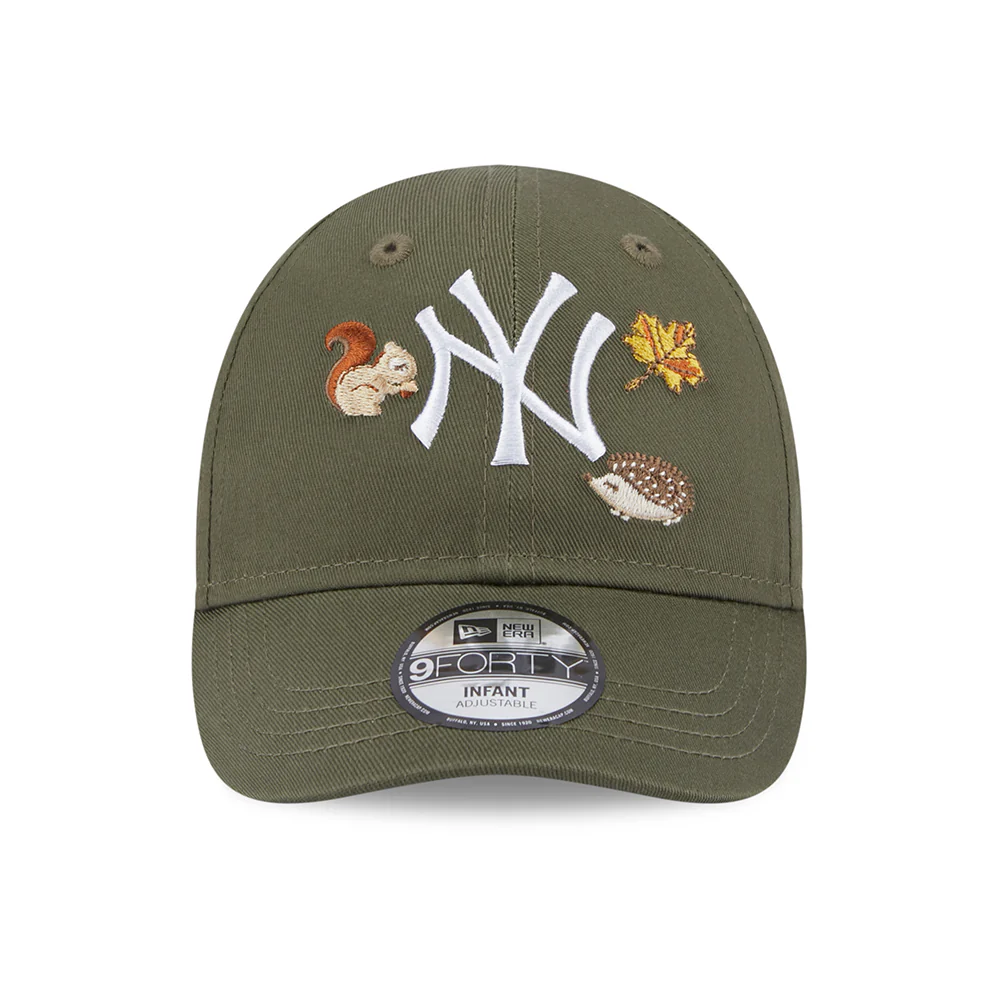 New Era Baby 9FORTY New York Yankees Baseball Cap - MLB Outdoor - Olivgrün-Weiß - Image 2
