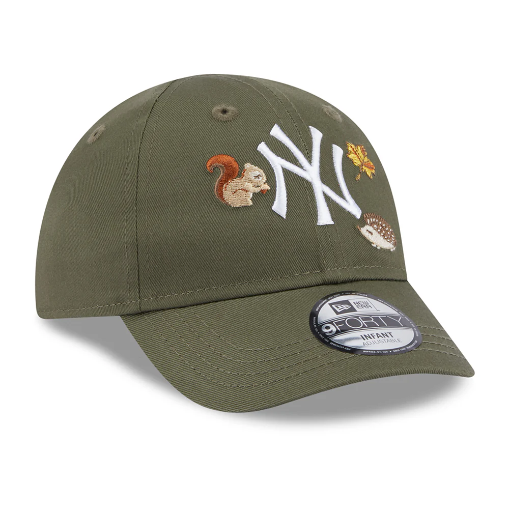 New Era Baby 9FORTY New York Yankees Baseball Cap - MLB Outdoor - Olivgrün-Weiß - Image 3