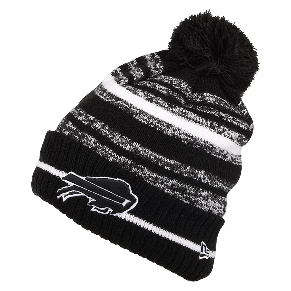 New Era Buffalo Bills Bommelmütze - NFL Sport Knit - Schwarz-Weiß