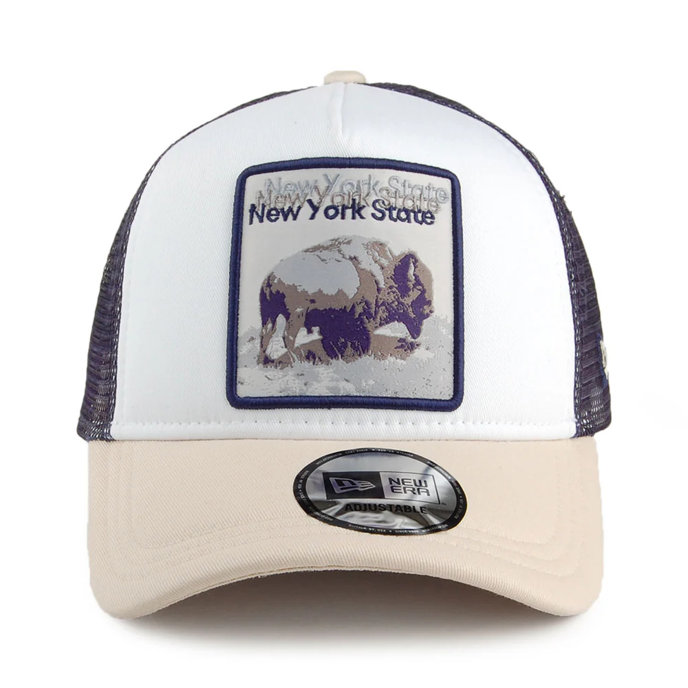 New Era Buffalo State Patch Trucker Cap - Weiß-Steinfarben - Image 2