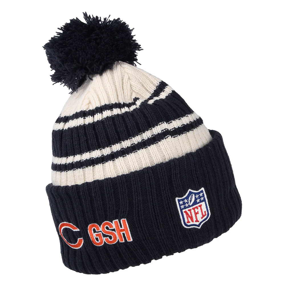 New Era Chicago Bears Bommelmütze - NFL Sideline Sport Knit - Marineblau-Weiß - Image 2