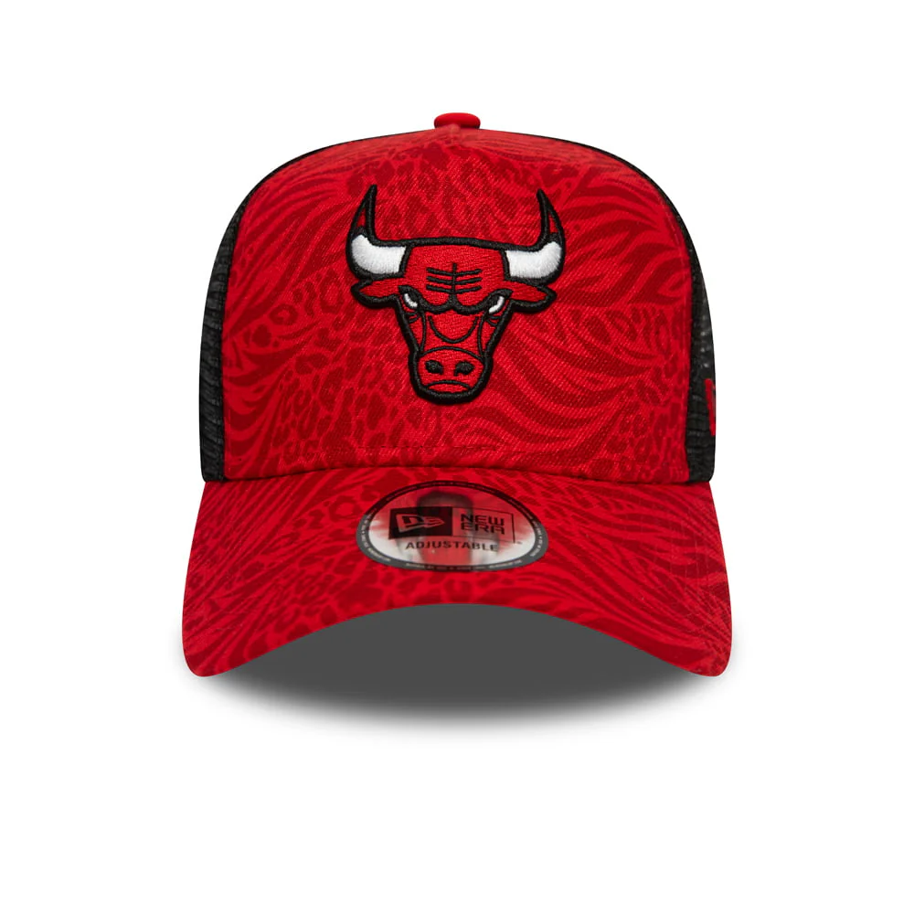 New Era Chicago Bulls Trucker Cap NBA Animal Print - Rot - Image 2