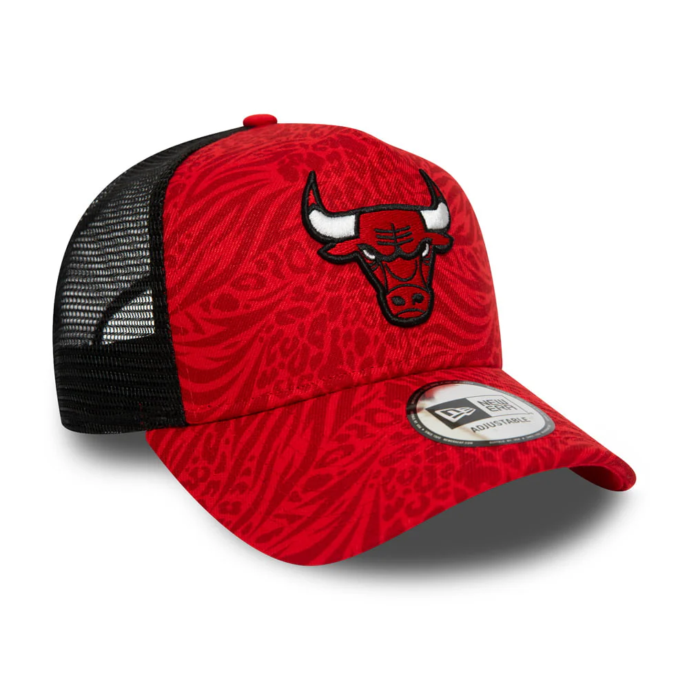 New Era Chicago Bulls Trucker Cap NBA Animal Print - Rot - Image 3