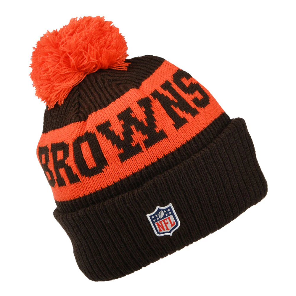 New Era Cleveland Browns Bommelmütze NFL On Field Sport Kni - Braun-Orange - Image 2