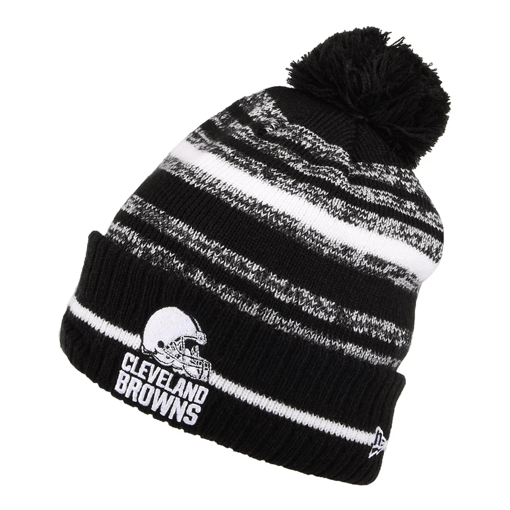 New Era Cleveland Browns Bommelmütze - NFL Sport Knit - Schwarz-Weiß