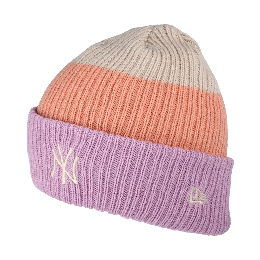 New Era Cuffed New York Yankees Beanie Mütze - Lavendel-Pfirsich-Steingrau