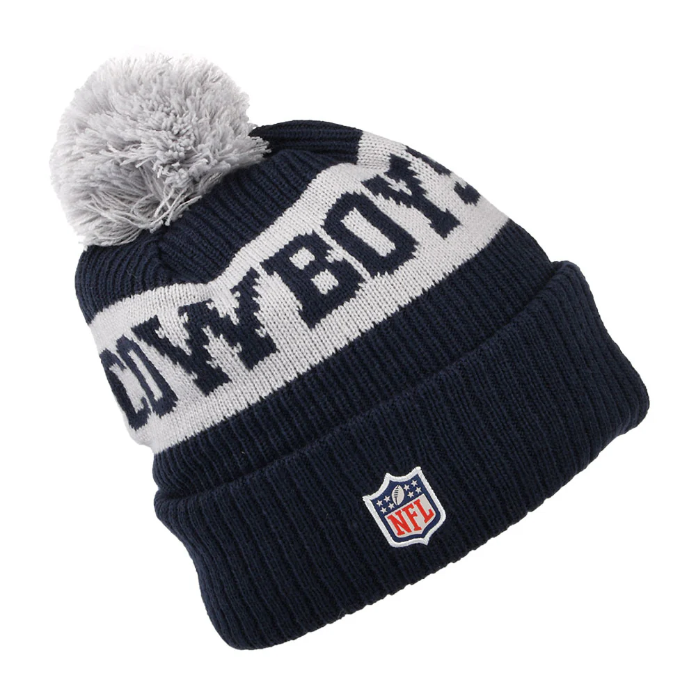 New Era Dallas Cowboys Bommelmütze NFL On Field Sport Knit - Blau-Grau - Image 2