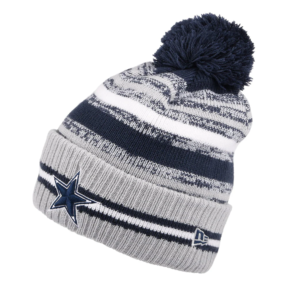 New Era Dallas Cowboys Bommelmütze - NFL Sport Knit OTC - Blau-Grau