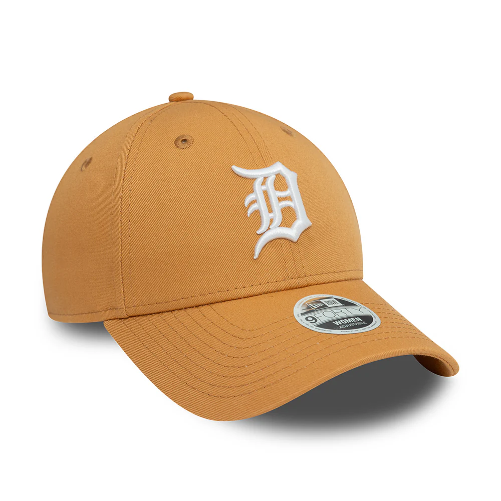 New Era Damen 9FORTY Detroit Tigers Baseball Cap - MLB League Essential II - Dunkler Sand-Weiß - Image 3