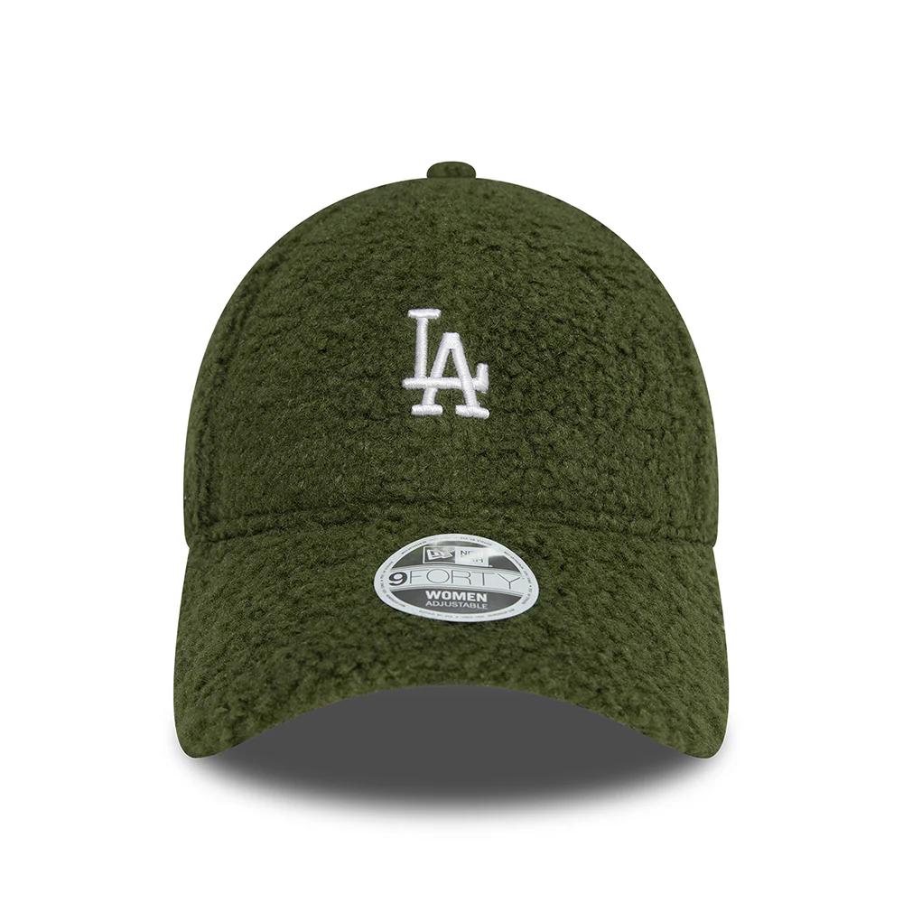 New Era Damen 9FORTY L.A. Dodgers Baseball Cap - MLB Borg - Olivgrün-Weiß - Image 2