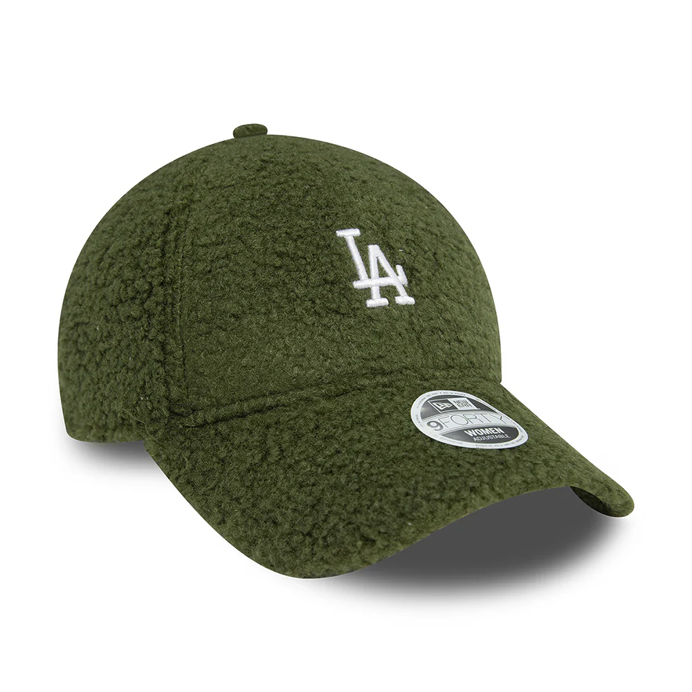 New Era Damen 9FORTY L.A. Dodgers Baseball Cap - MLB Borg - Olivgrün-Weiß - Image 3