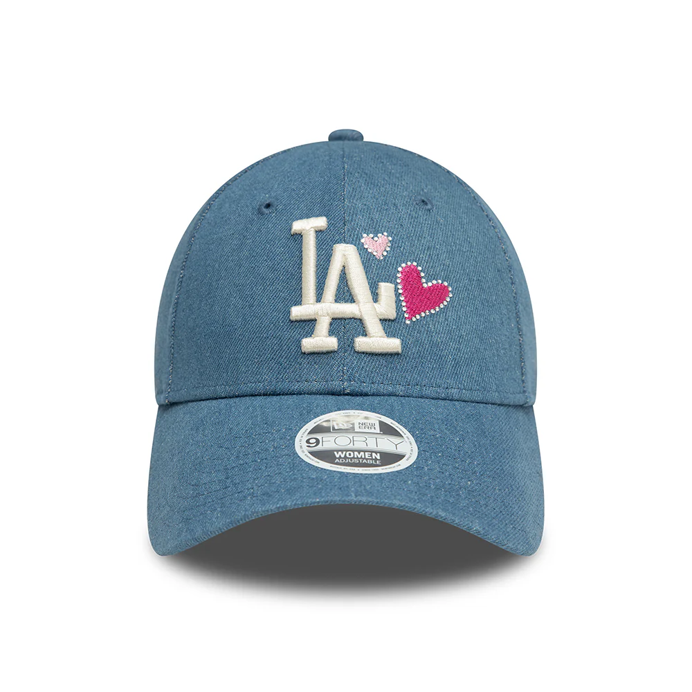 New Era Damen 9FORTY L.A. Dodgers Baseball Cap - MLB Denim Icon - Blau-Weiß - Image 2