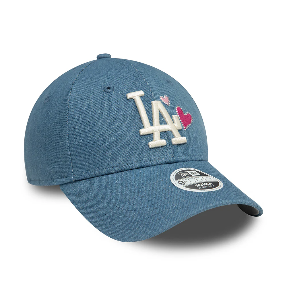 New Era Damen 9FORTY L.A. Dodgers Baseball Cap - MLB Denim Icon - Blau-Weiß - Image 3