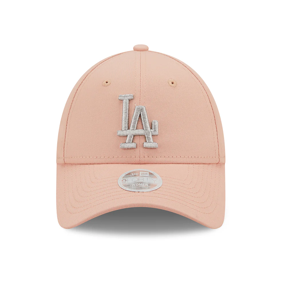 New Era Damen 9FORTY L.A. Dodgers Baseball Cap - MLB Metallic Logo - Hellrosa-Silber - Image 2