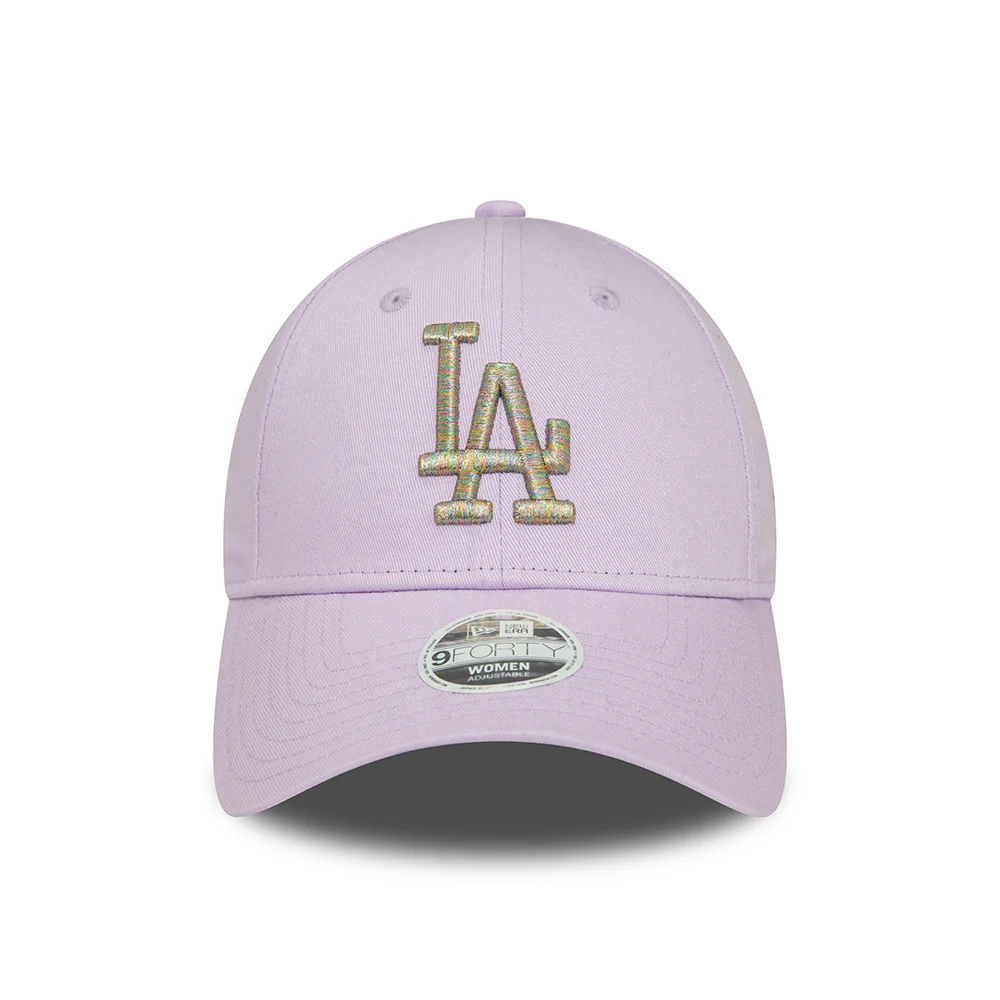 New Era Damen 9FORTY L.A. Dodgers Baseball Cap - MLB Metallic Logo - Lavendel-Silber - Image 2