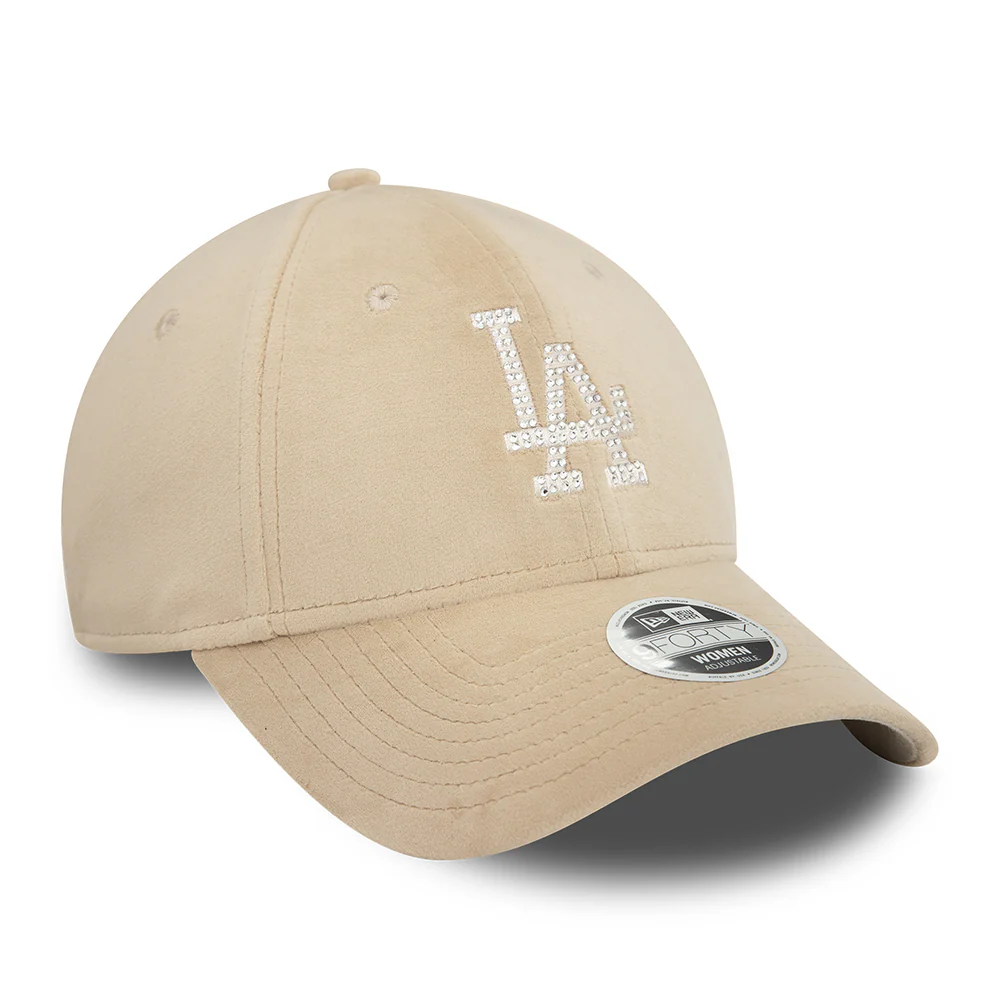 New Era Damen 9FORTY L.A. Dodgers Baseball Cap - MLB Velour Diamante - Steingrau - Image 3