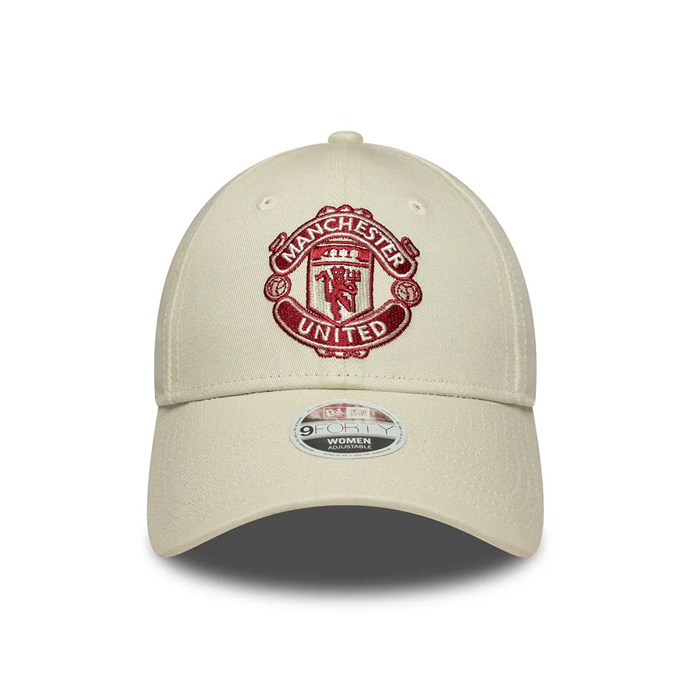 New Era Damen 9FORTY Manchester United FC Baseball Cap - Seasonal - Elfenbein-Rot - Image 2