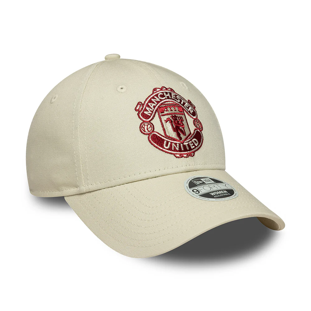 New Era Damen 9FORTY Manchester United FC Baseball Cap - Seasonal - Elfenbein-Rot - Image 3