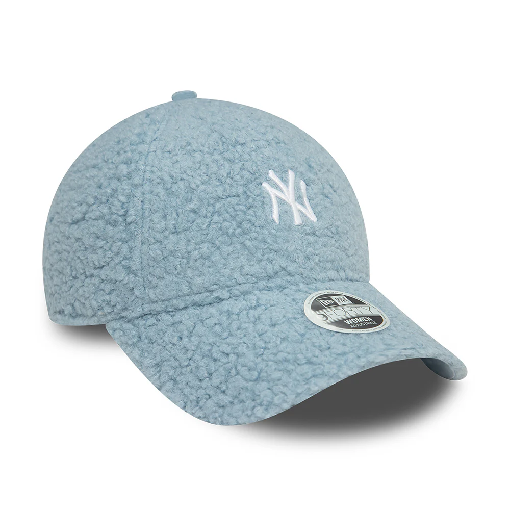 New Era Damen 9FORTY New York Yankees Baseball Cap - MLB Borg - Hellblau-Weiß - Image 3