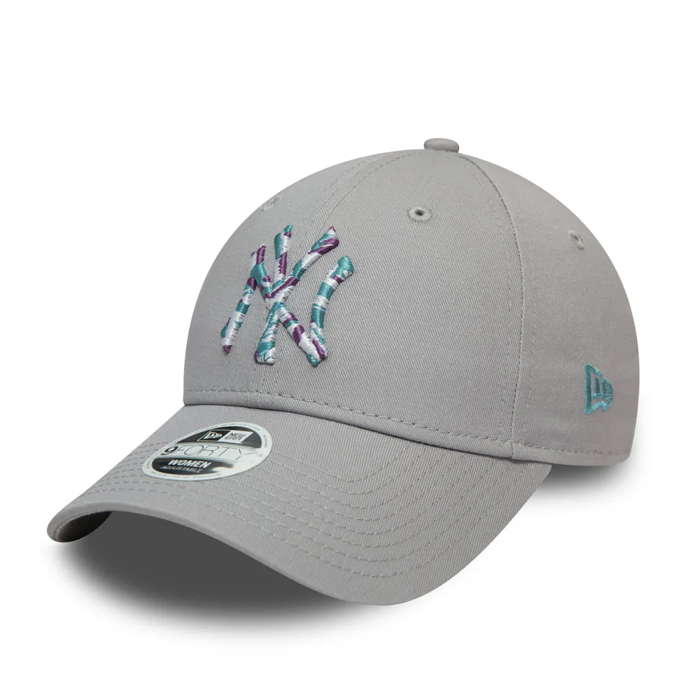New Era Damen 9FORTY New York Yankees Baseball Cap - MLB Camo Infill - Grau