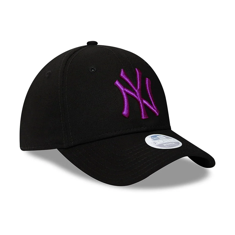 New Era Damen 9FORTY New York Yankees Baseball Cap - MLB Colour Essential - Schwarz - Lila - Image 2