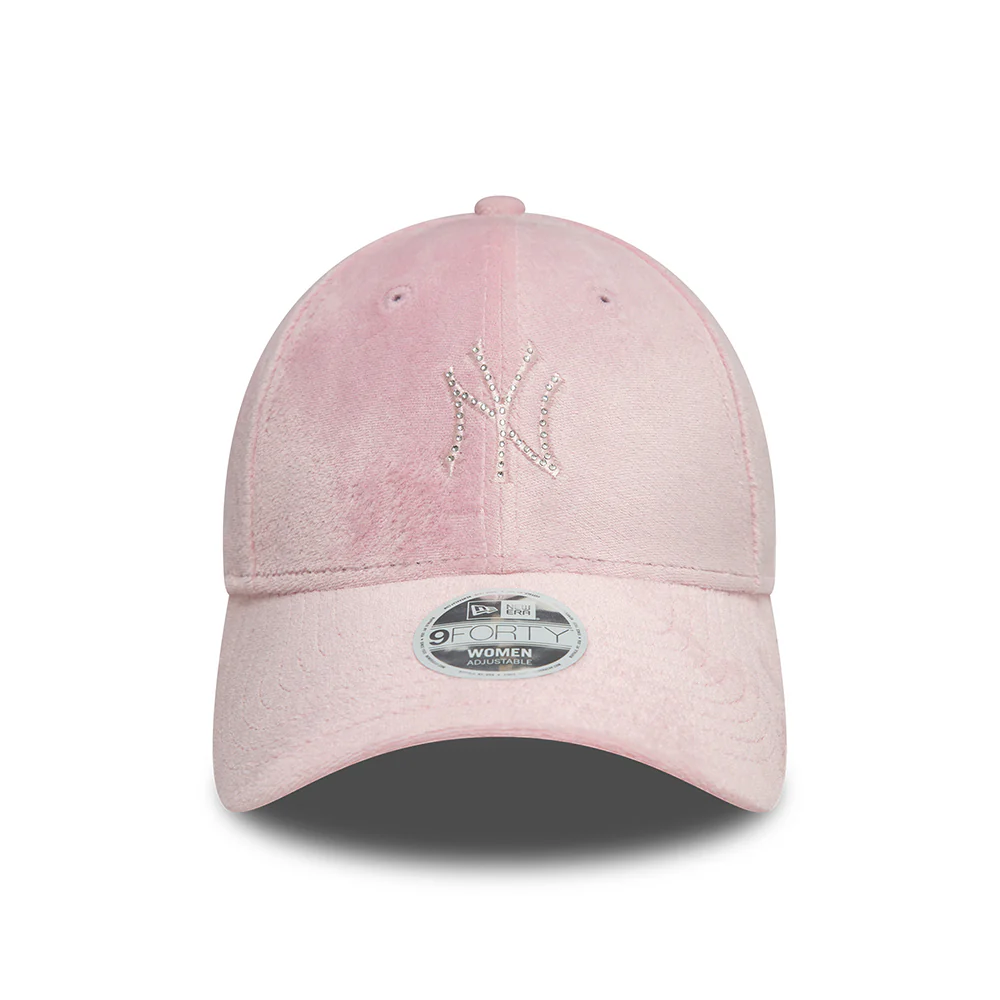 New Era Damen 9FORTY New York Yankees Baseball Cap - MLB Diamante Velour - Rosa - Image 2