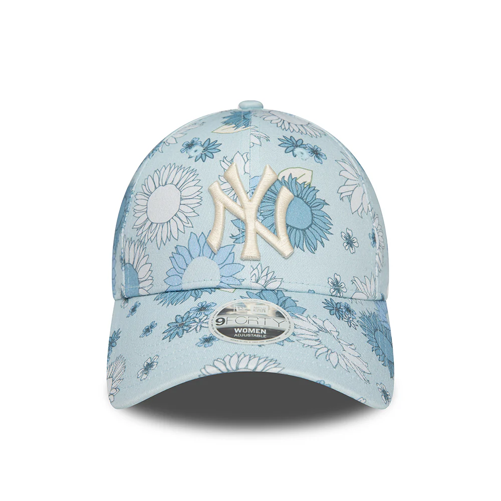 New Era Damen 9FORTY New York Yankees Baseball Cap - MLB Floral AOP - Hellblau - Image 2
